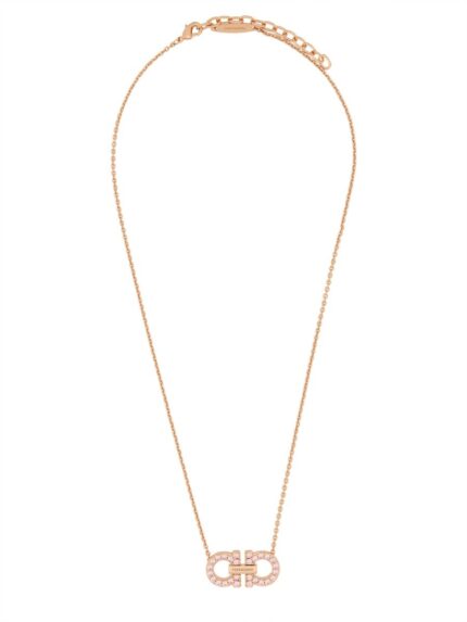 Ferragamo NECKLACE WITH "GANCINI" PENDANT AND CRYSTALS