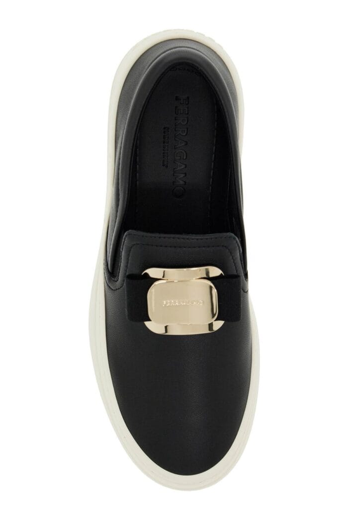 FERRAGAMO New Vara Plate Slip-on Sneakers