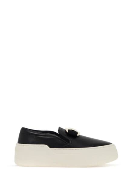 FERRAGAMO New Vara Plate Slip-on Sneakers