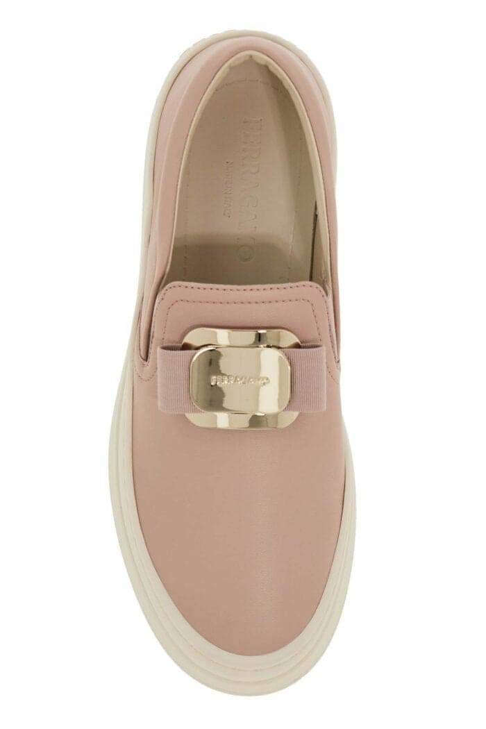 FERRAGAMO New Vara Plate Slip-on Sneakers