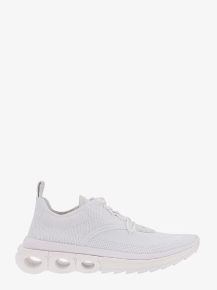 Ferragamo Nylon Sneakers With Iconic Gancini Sole