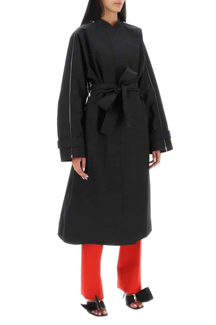 FERRAGAMO Poplin Trench Coat With Contrasting Inserts