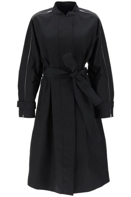 FERRAGAMO Poplin Trench Coat With Contrasting Inserts