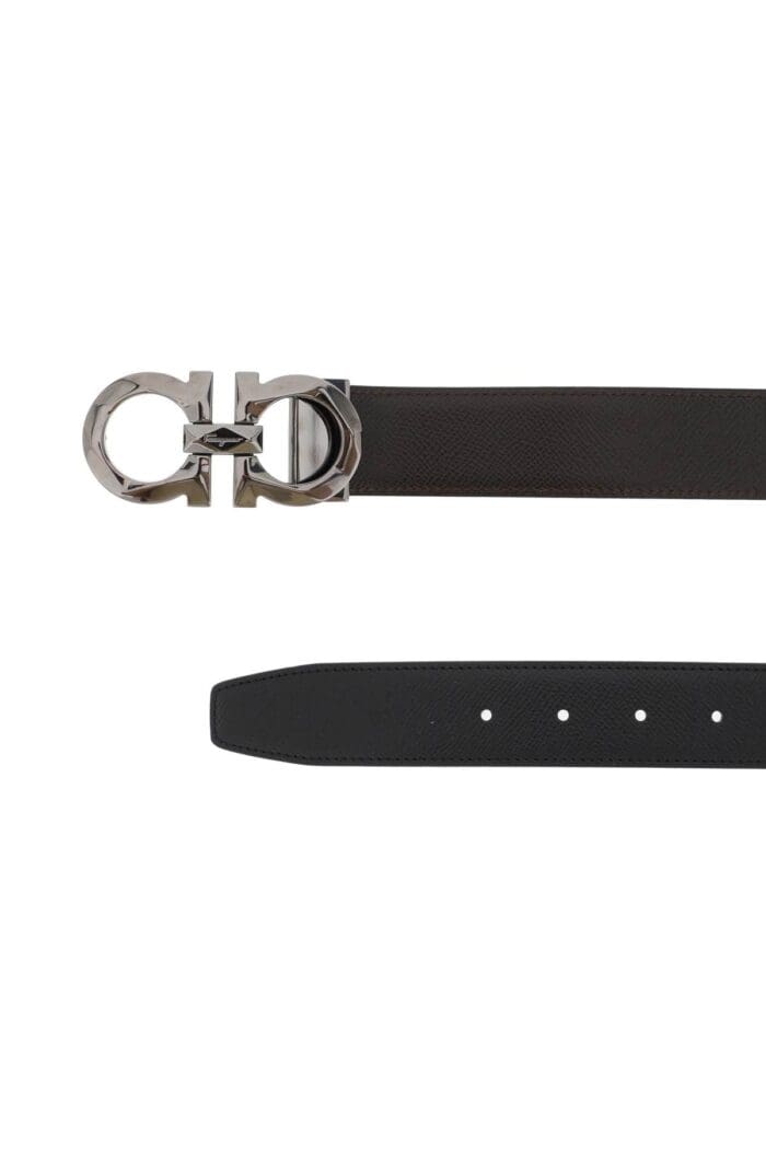 FERRAGAMO Reversible Faceted Gancini Buckle Belt