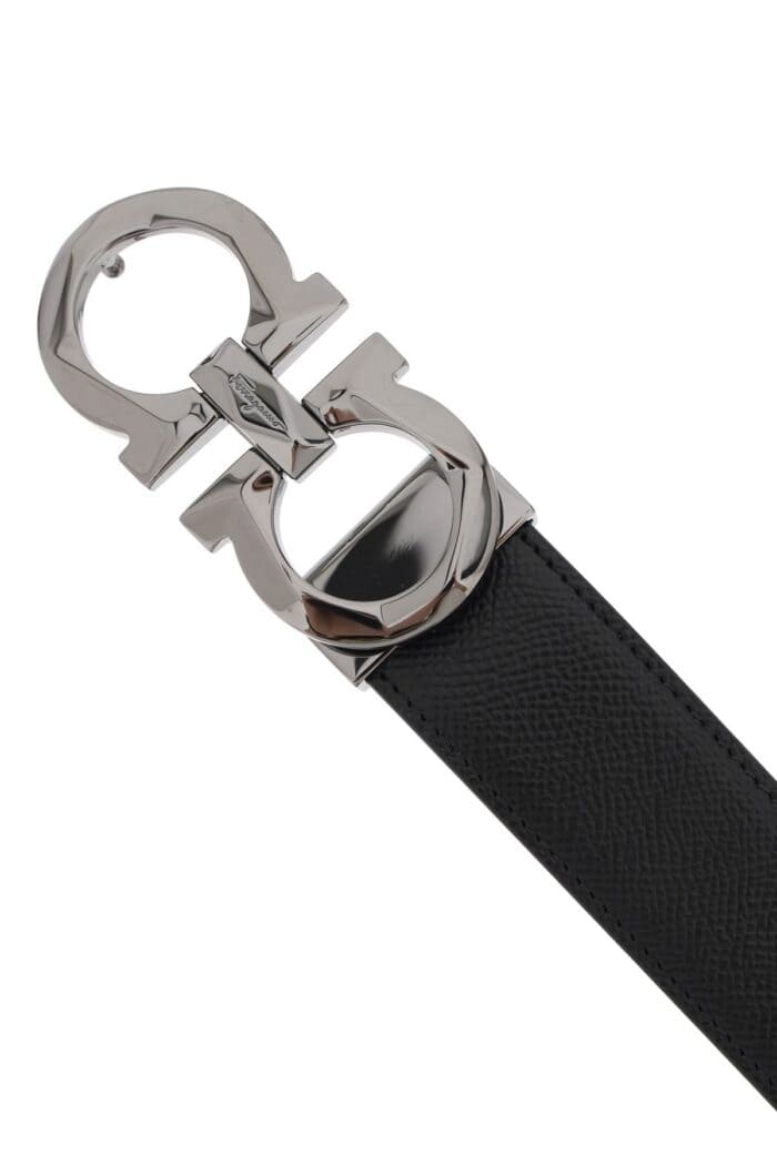 FERRAGAMO Reversible Faceted Gancini Buckle Belt