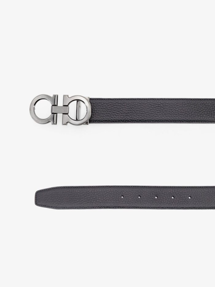 Ferragamo Reversible Hammered Leather Belt