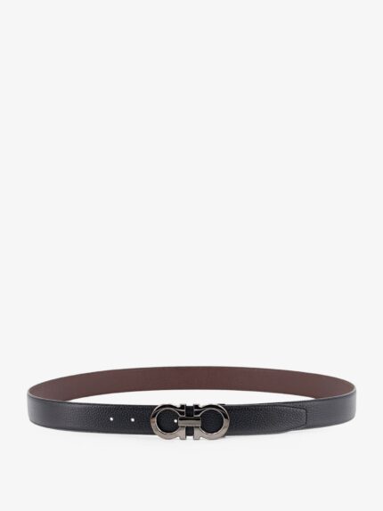 Ferragamo Reversible Hammered Leather Belt