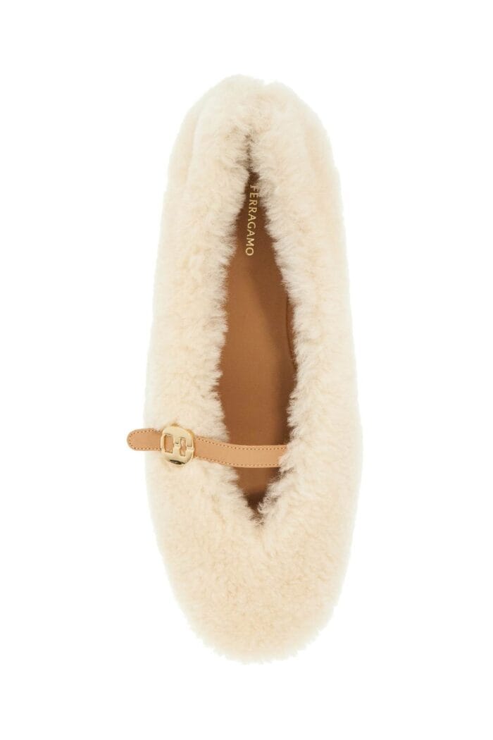 FERRAGAMO Shearling Ballet Flats