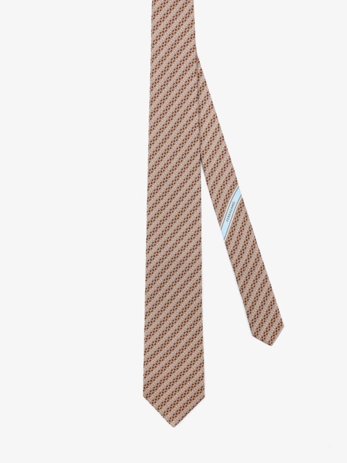Ferragamo Silk Tie With Intreccio Motif