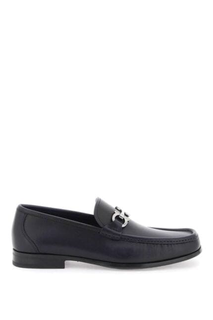 FERRAGAMO Smooth Leather Loafers With Gancini