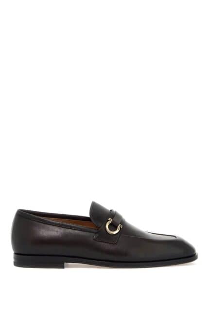 FERRAGAMO Smooth Leather Loafers With Gancini