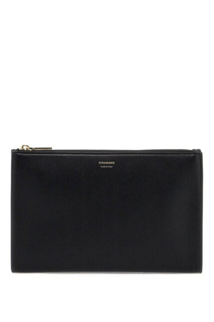 FERRAGAMO Smooth Leather Pouch In Seven Words