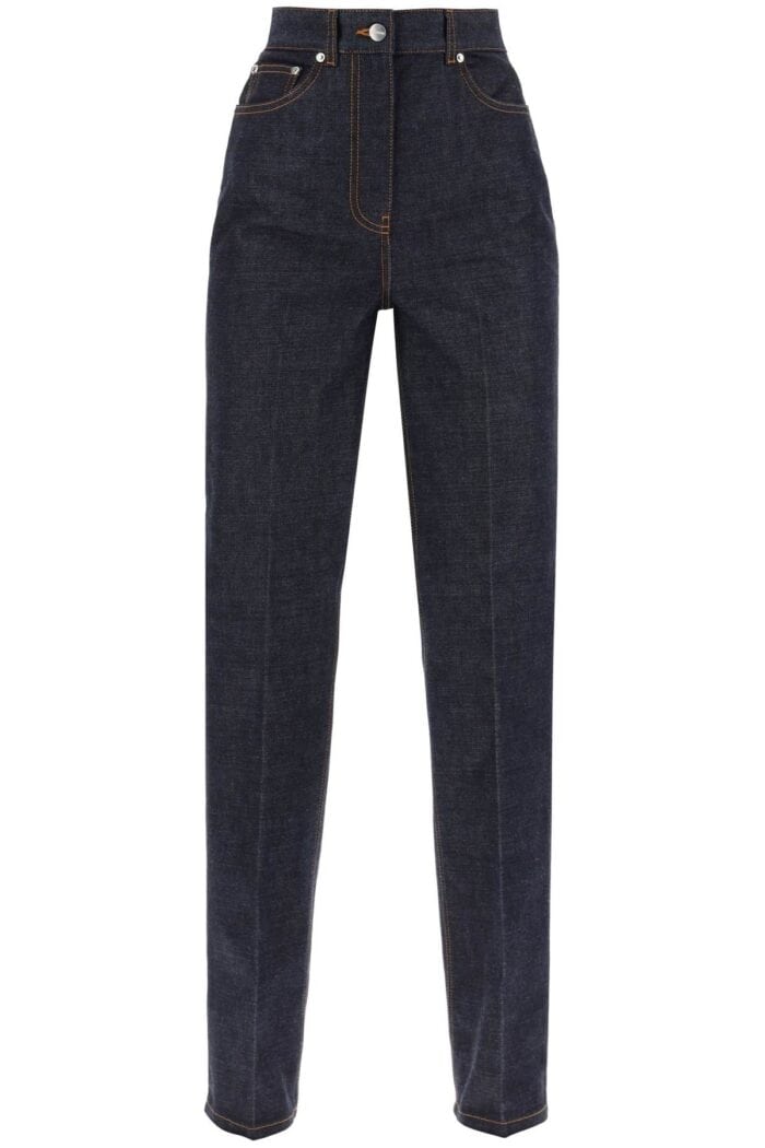 FERRAGAMO Straight Jeans With Contrasting Stitching Details.