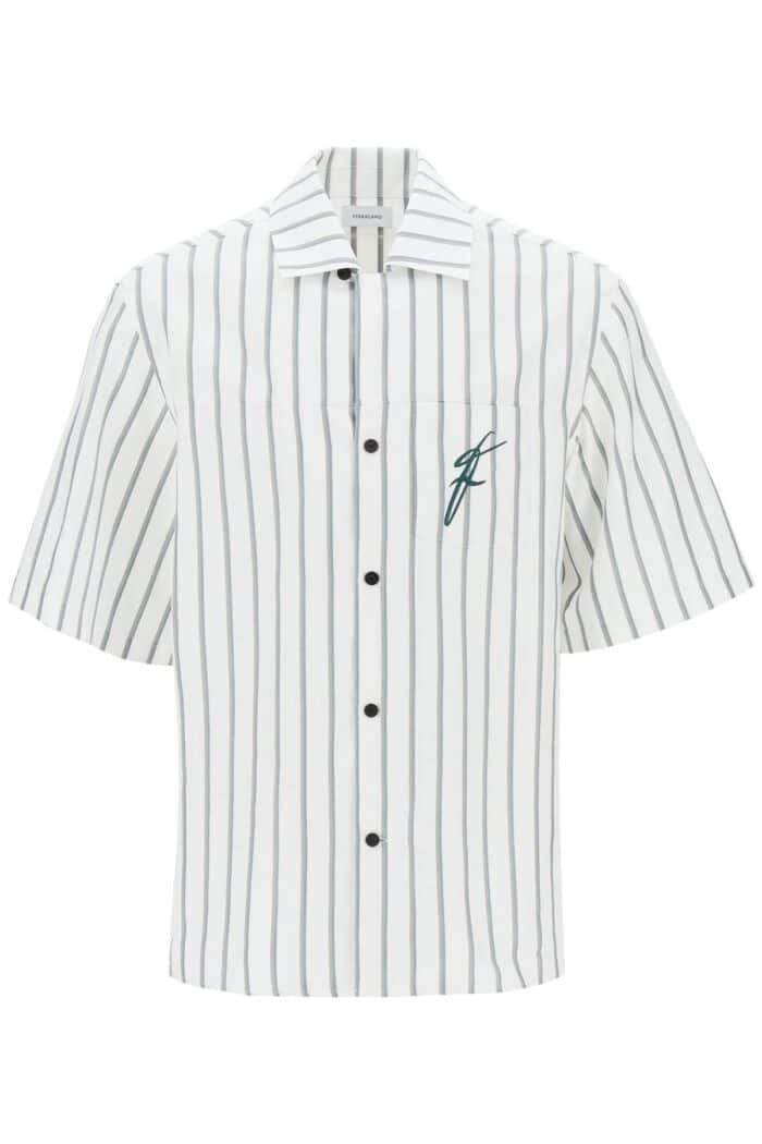 FERRAGAMO Striped Bowling Shirt With Button