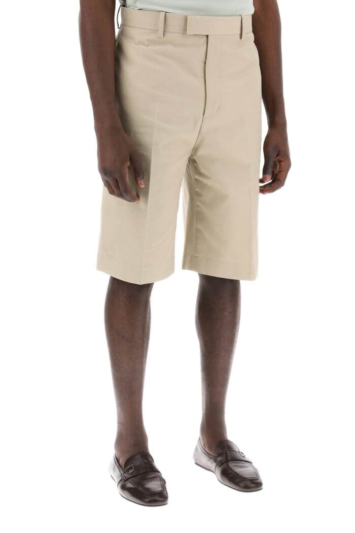 FERRAGAMO Tailored Canvas Bermuda Shorts