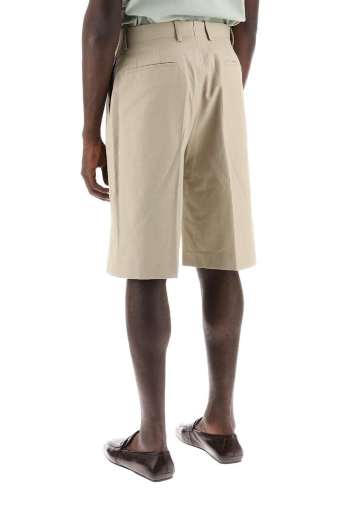 FERRAGAMO Tailored Canvas Bermuda Shorts