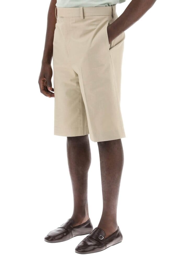 FERRAGAMO Tailored Canvas Bermuda Shorts