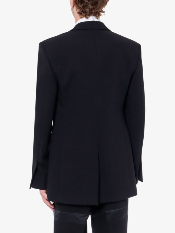 Ferragamo Wool Blazer With Satin Profiles