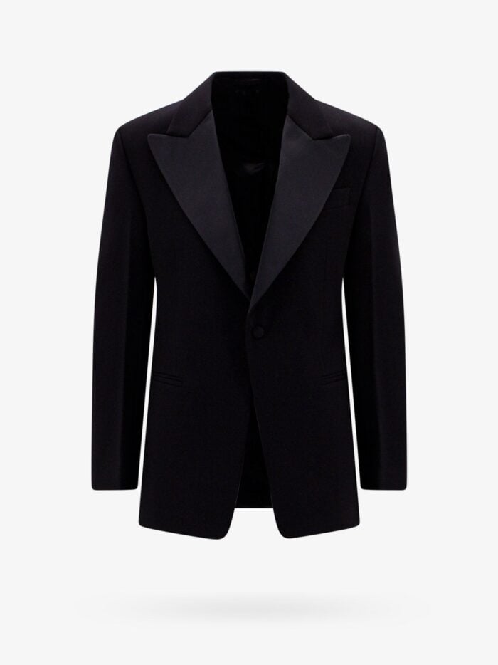 Ferragamo Wool Blazer With Satin Profiles