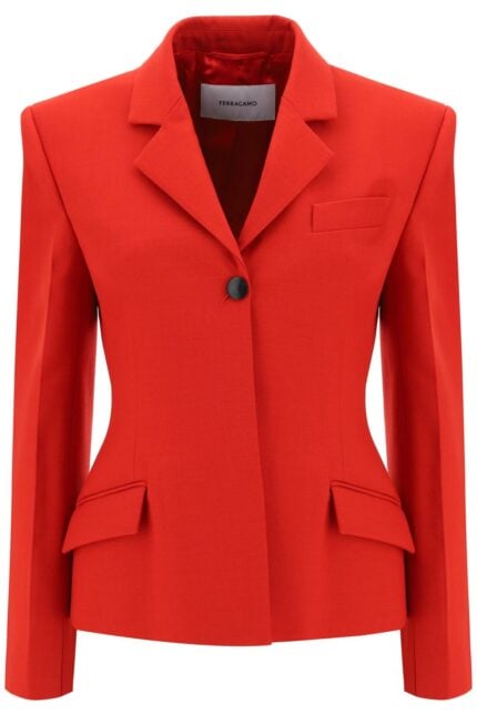 FERRAGAMO Wool Natt Shaped Blazer