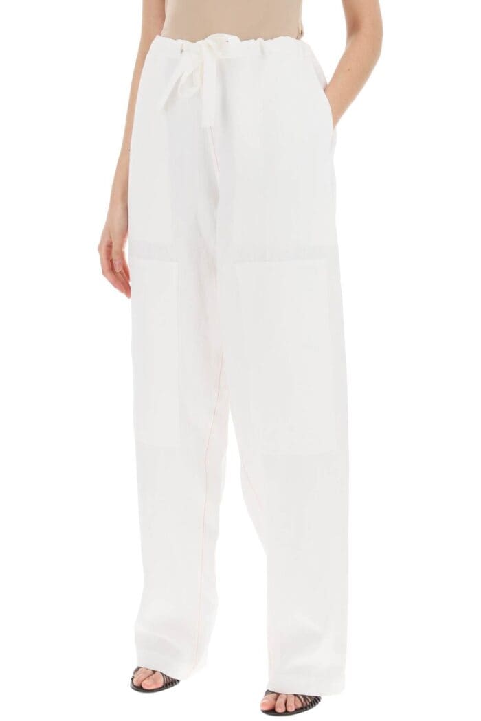 FERRAGAMO Work  Linen Blend Pants With Patchwork