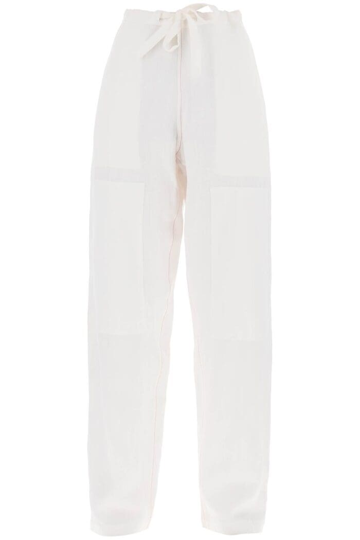 FERRAGAMO Work  Linen Blend Pants With Patchwork