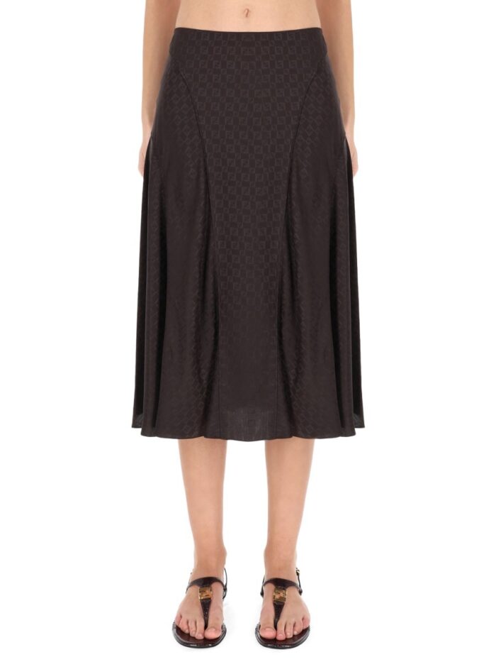 Fendi Ff Silk Skirt
