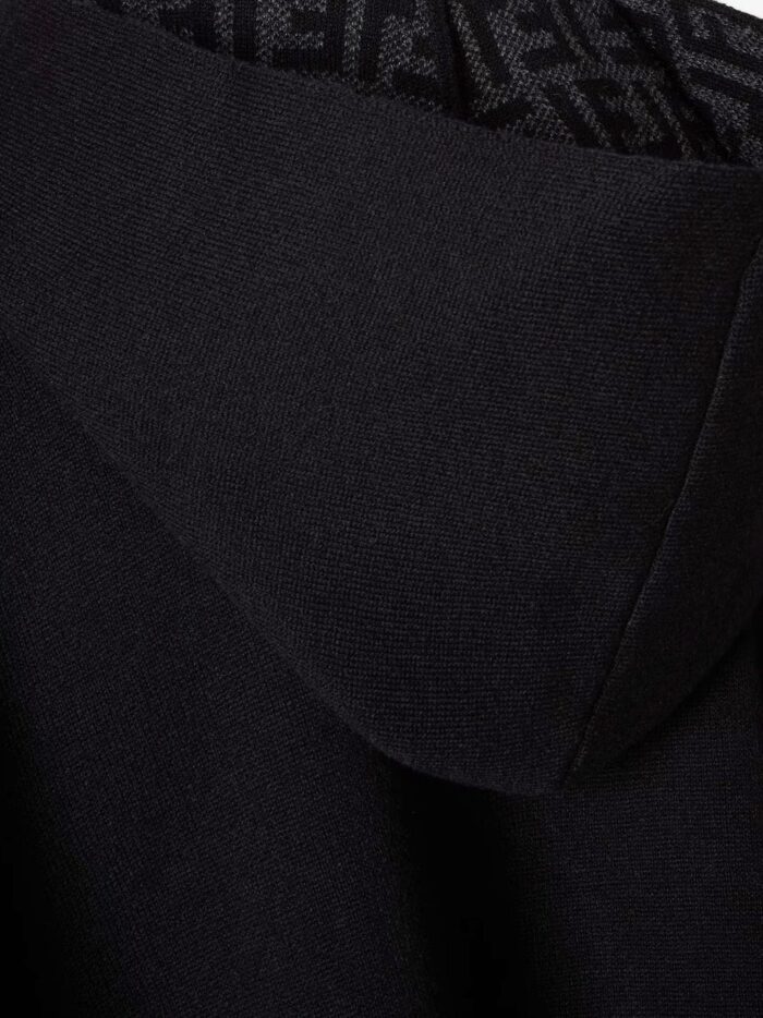 Fendi FF Zucca Black And Grey Cashmere Poncho