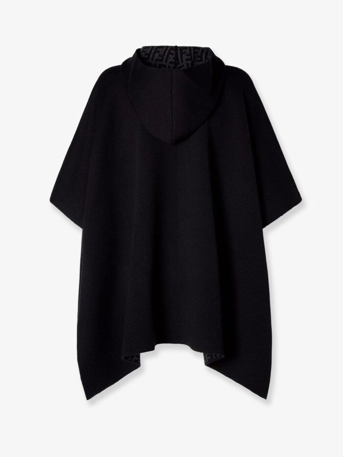 Fendi FF Zucca Black And Grey Cashmere Poncho