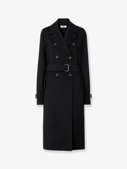 Fendi FF Zucca Virgin Wool Midi Coat