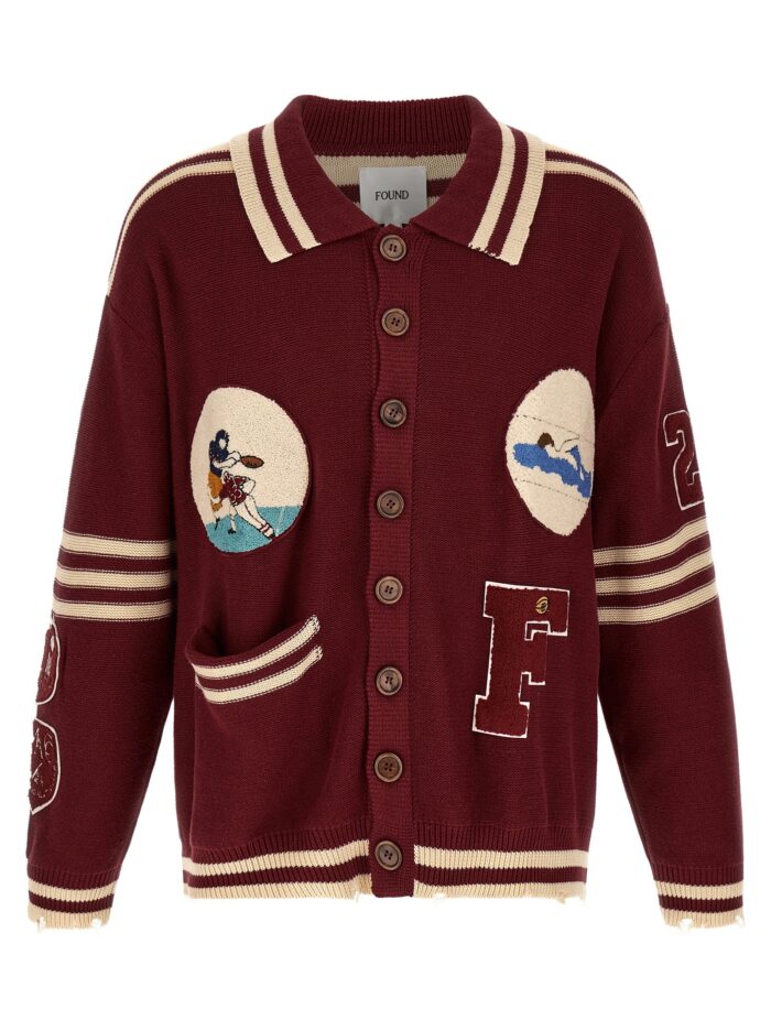 FOUND 'Fin Varsity' Collared Cardigan