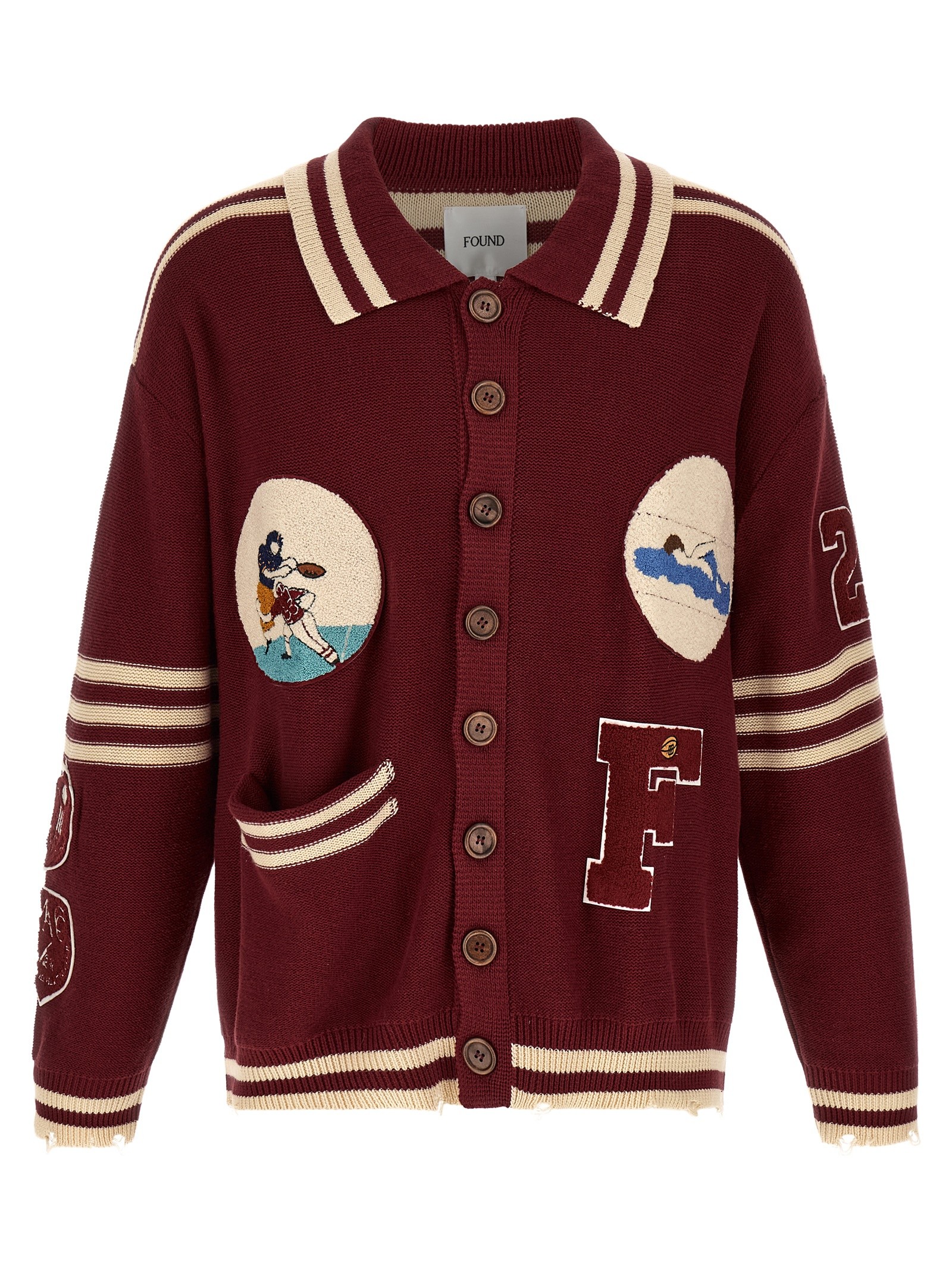 FOUND 'Fin Varsity' Collared Cardigan
