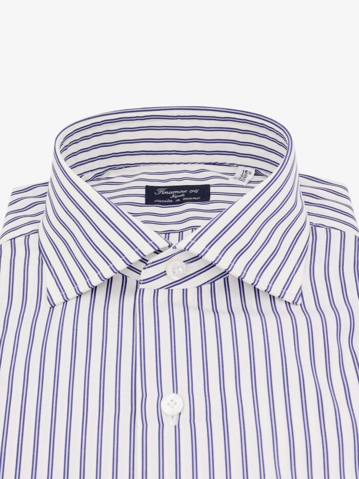 FINAMORE Cotton Shirt With Striped Motif
