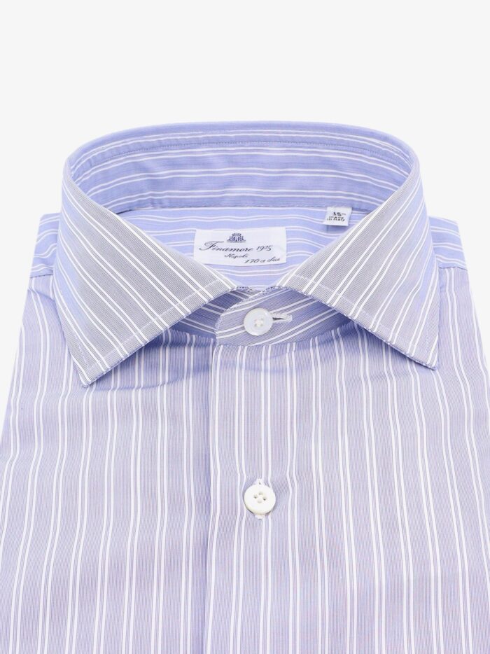 FINAMORE Cotton Shirt With Striped Motif
