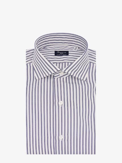 FINAMORE Cotton Shirt With Striped Motif