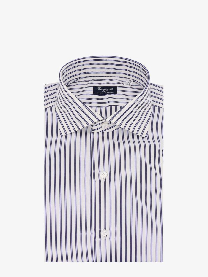 FINAMORE Cotton Shirt With Striped Motif