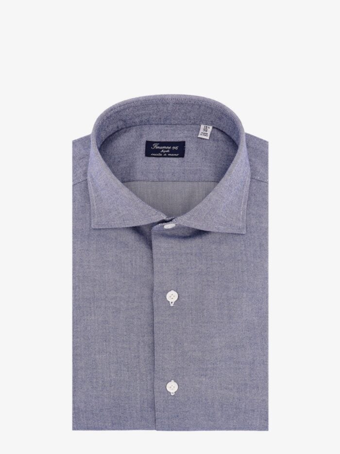 FINAMORE Herringbone Cotton Shirt