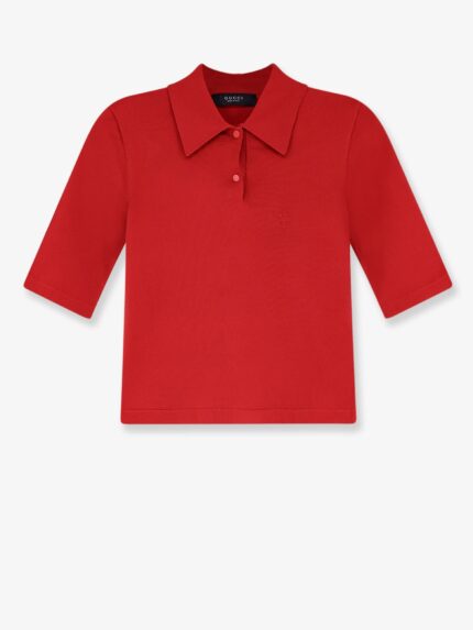 Gucci Fine Stretch Silk Knit Polo Shirt