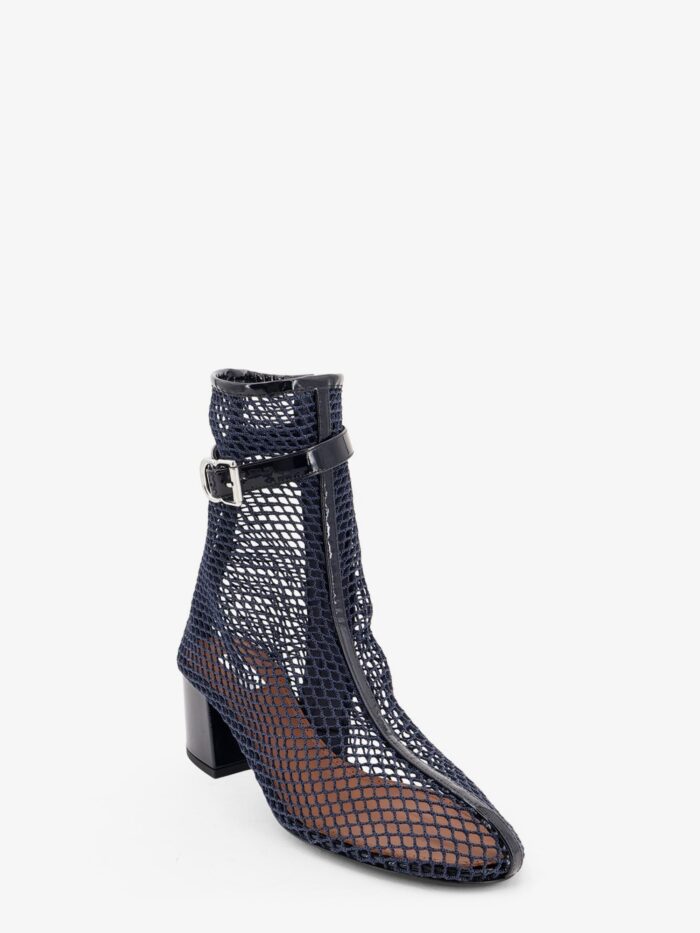 ALAIA Fishnet 55 Mesh And Patent Leather Boots
