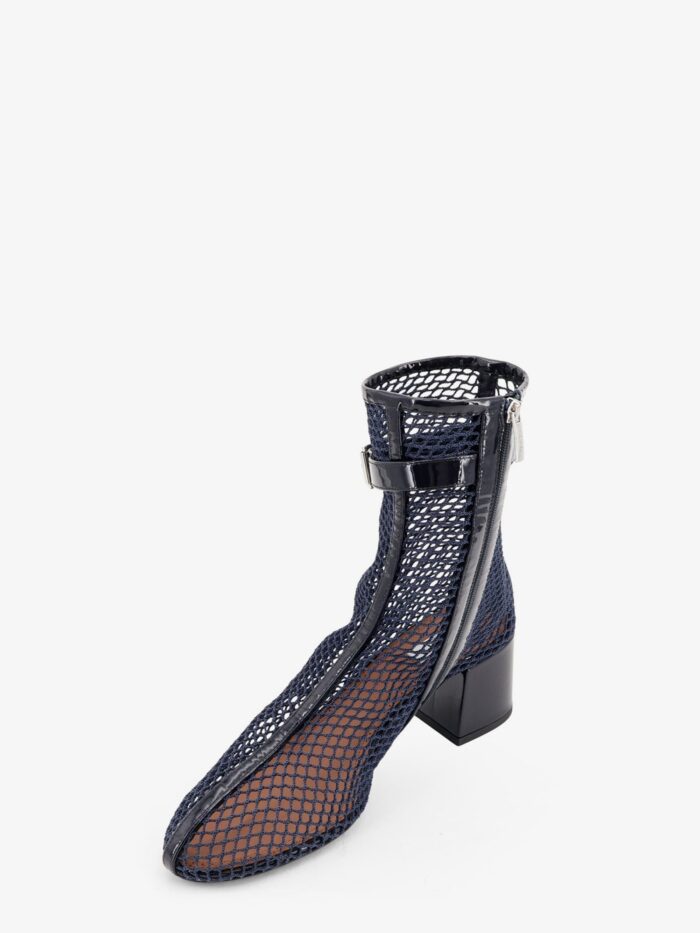 ALAIA Fishnet 55 Mesh And Patent Leather Boots