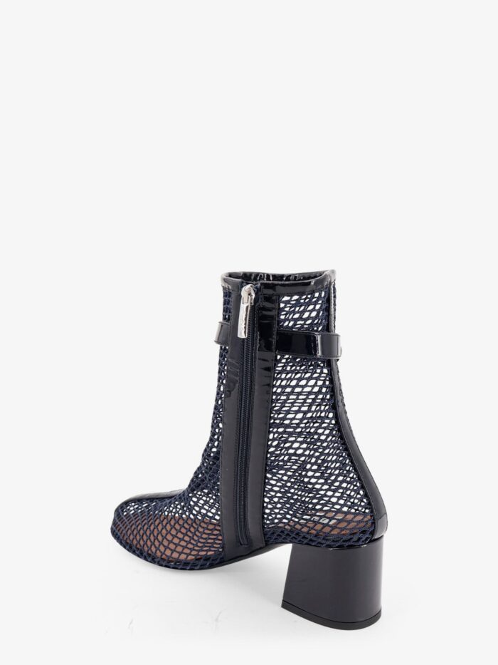 ALAIA Fishnet 55 Mesh And Patent Leather Boots
