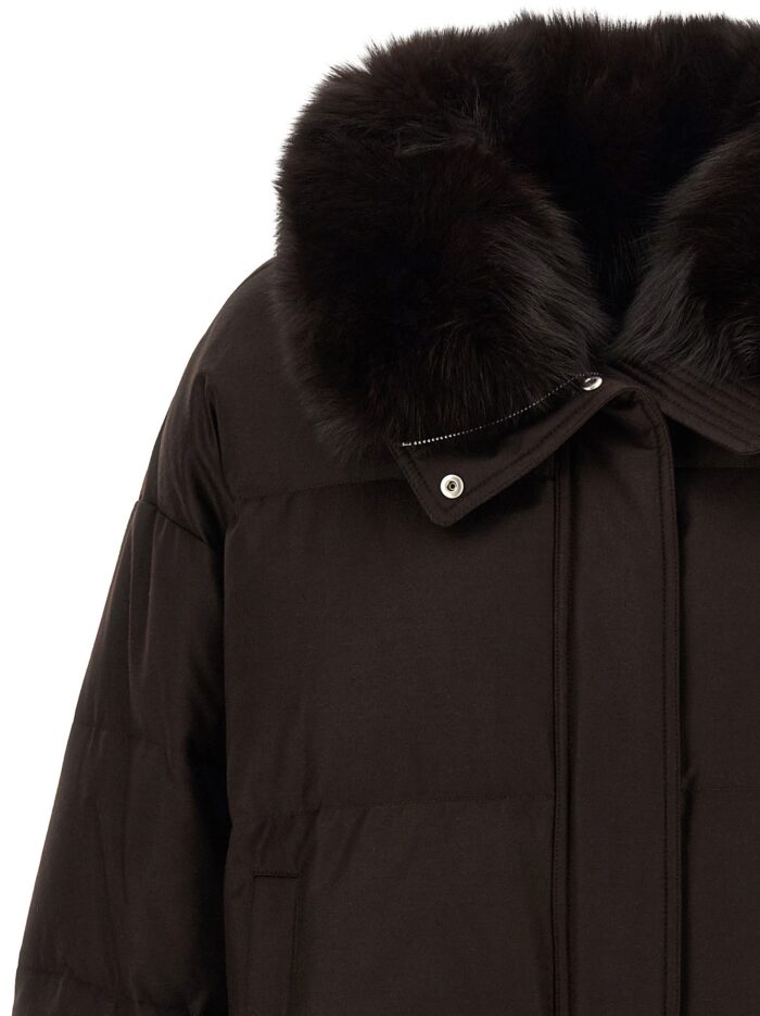 YVES SALOMON Flannel Down Jacket With Mittens