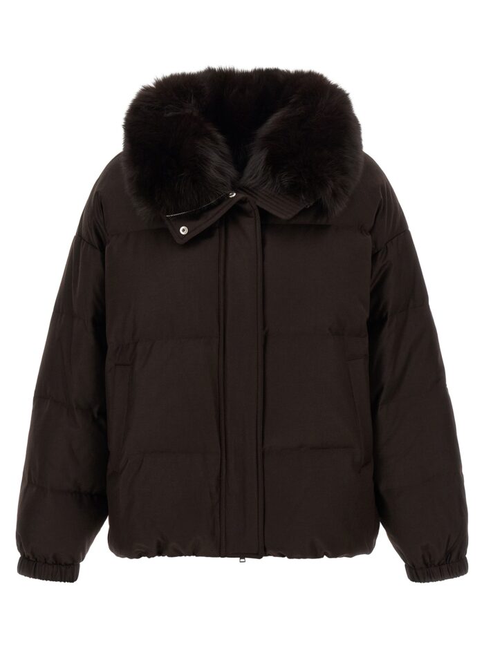 YVES SALOMON Flannel Down Jacket With Mittens