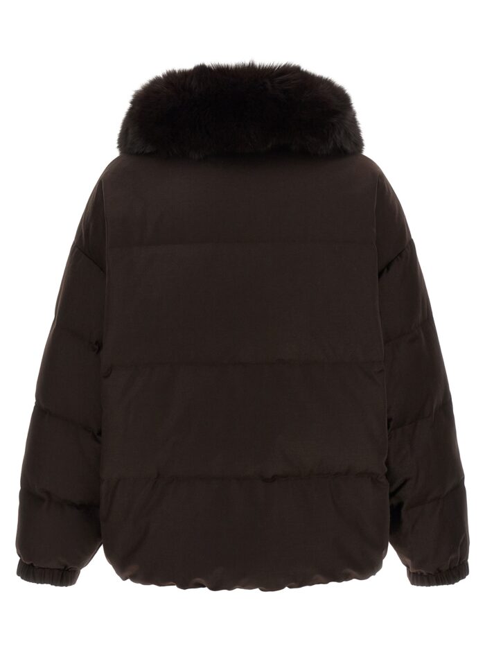 YVES SALOMON Flannel Down Jacket With Mittens