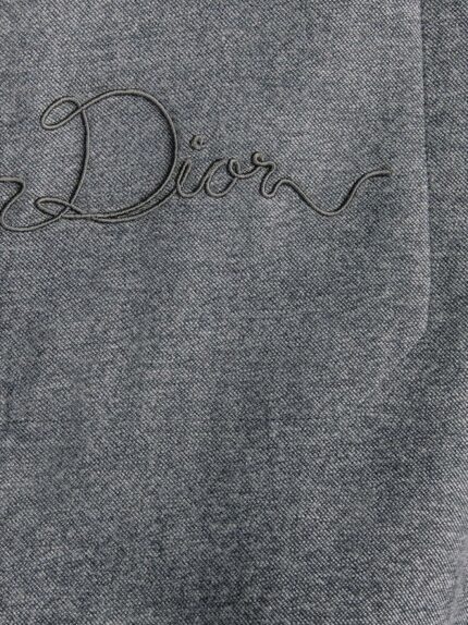Flannel Shirt With Dior Ribbon Embroidery