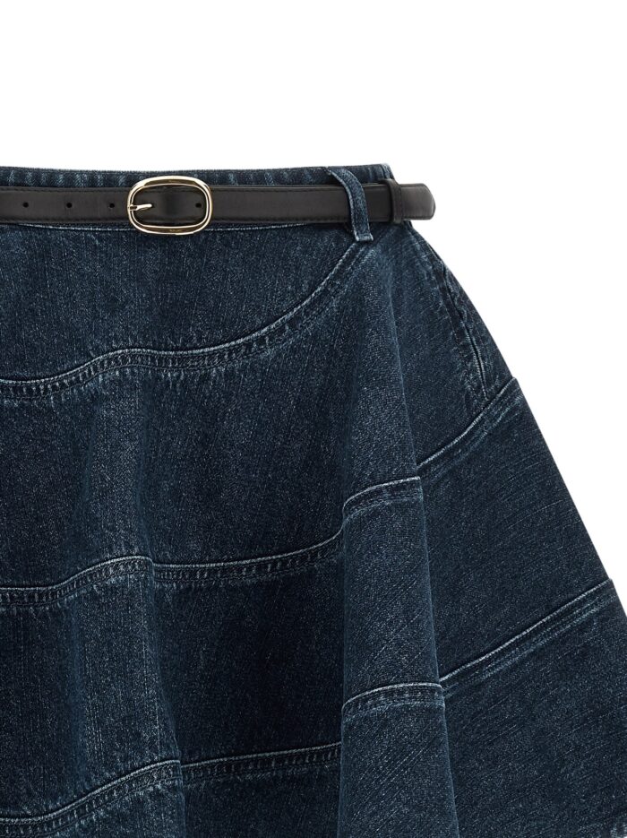 SELF PORTRAIT 'Flared Denim Mini' Skirt