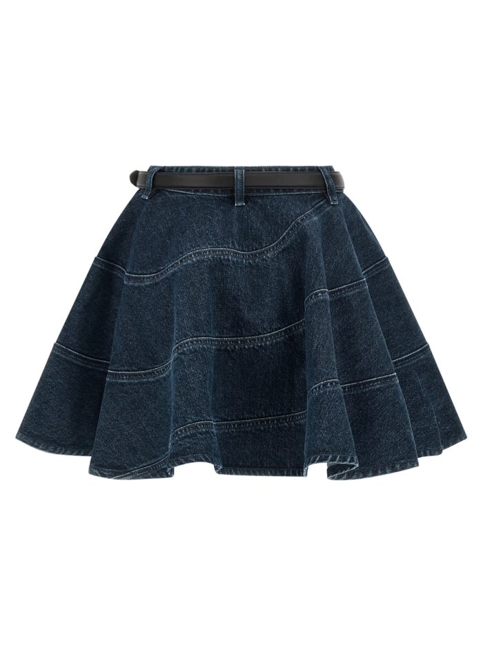 SELF PORTRAIT 'Flared Denim Mini' Skirt