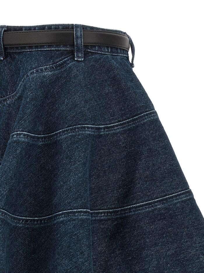 SELF PORTRAIT 'Flared Denim Mini' Skirt