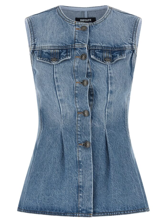 rotate birger christensen 'flared denim' top ROTATE BIRGER CHRISTENSEN 'Flared Denim' Top