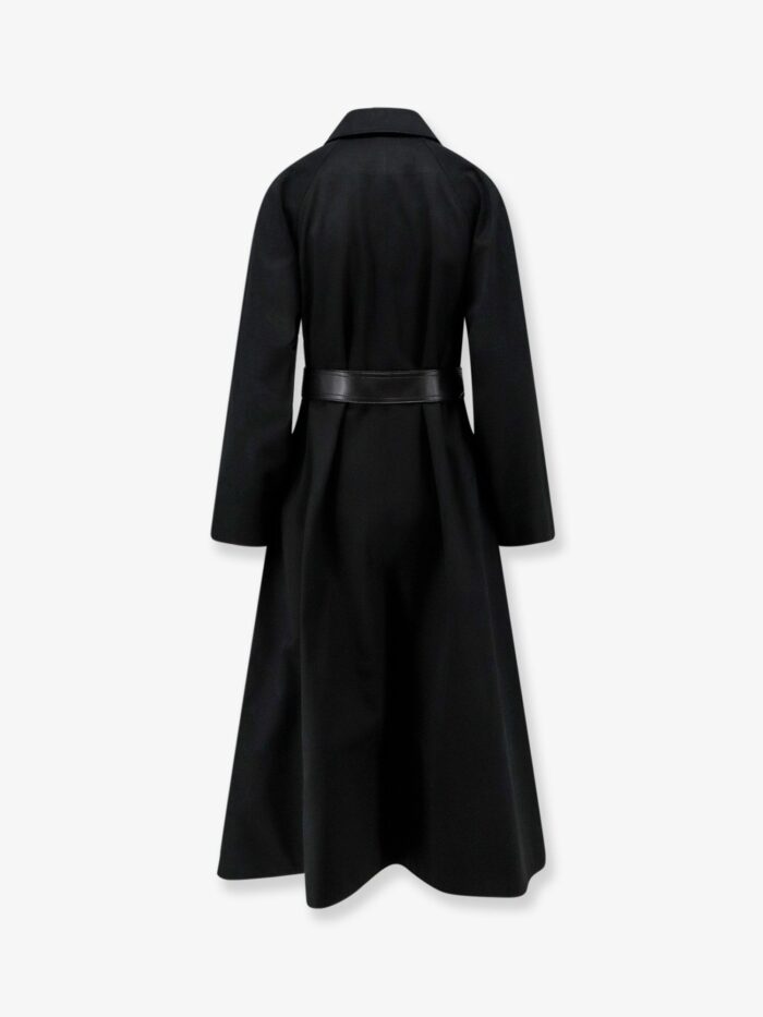 Celine Flared Waterproof Coat With Leather Belt